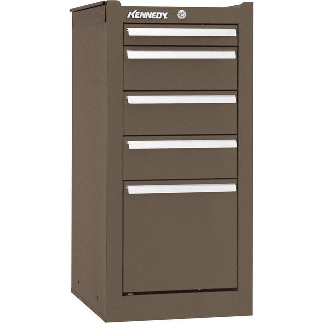 Kennedy 205XB Side Cabinet: 5 Drawer, Brown, Steel