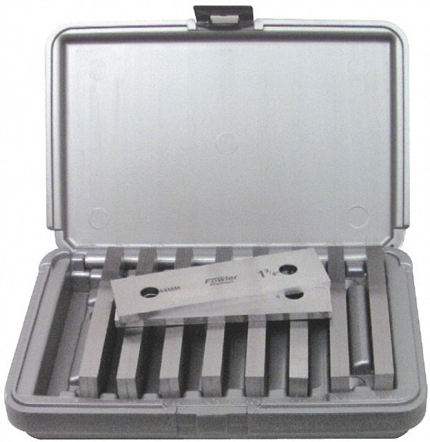 Fowler F52-437-250 Parallel Sets; Parallelism: 0.0002in ; Material: Alloy Steel ; Features: Absolute Heights are Nominal ; Includes: Case ; Number Of Pieces: 18 ; UNSPSC Code: 27111800