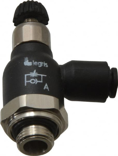 Legris 7060 04 10 Air Flow Control Valve: Compact Meter Out Flow Control, Tube x BSPP, 4mm Tube OD