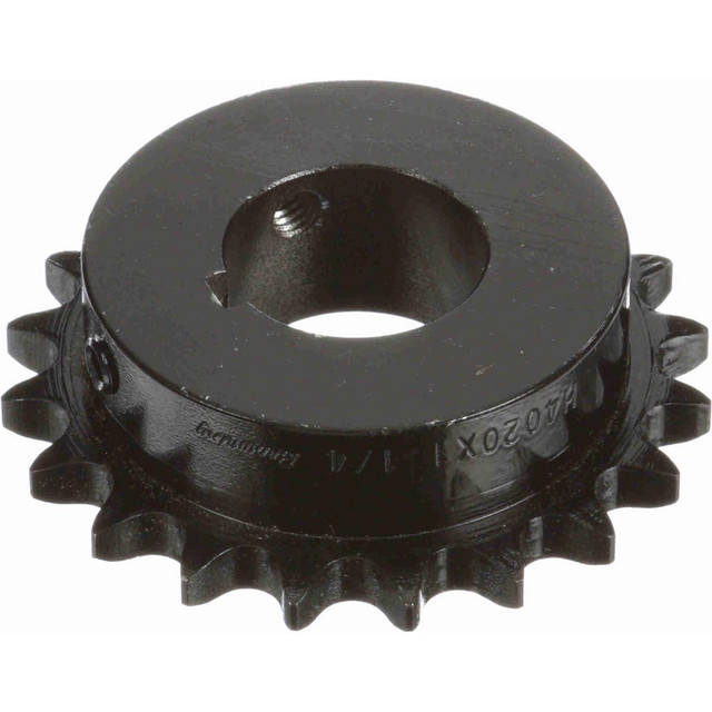 Browning 1128370 Finished Bore Sprocket: 20 Teeth, 1/2" Pitch, 1-1/4" Bore Dia, 2.641" Hub Dia