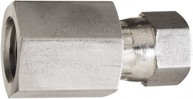 Made in USA JS-20-FC Stainless Steel Flared Tube Connector: 1-1/4" Tube OD, 1-5/8-12 Thread, 37 ° Flared Angle