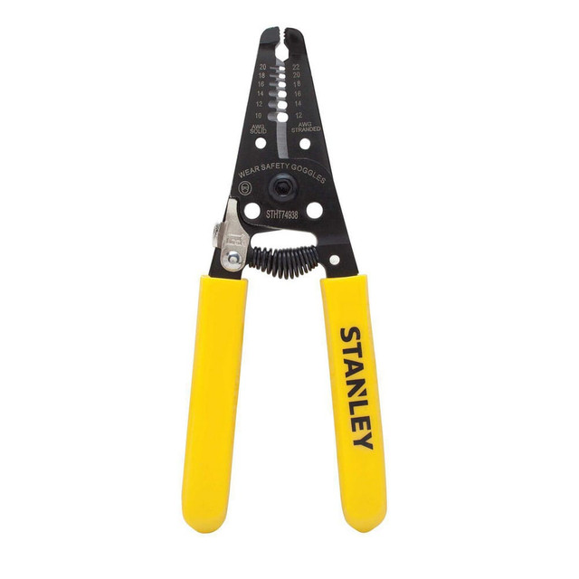 Stanley STHT74938 Wire & Cable Strippers; Maximum Capacity: 20 AWG ; Type: Wire Stripper ; Minimum Wire Gauge: 10 AWG ; Insulated: No ; Wire Type: AWG ; Tether Style: Not Tether Capable