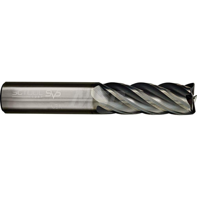 SC Tool 20332 Corner Radius End Mill: 1/2" Dia, 1-1/4" LOC, 0.03" Radius, 5 Flutes, Solid Carbide