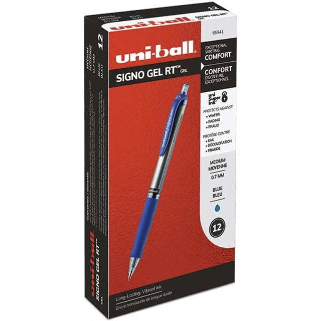 Uni-Ball 65941 Retractable Pen: 0.7 mm Tip, Blue Ink