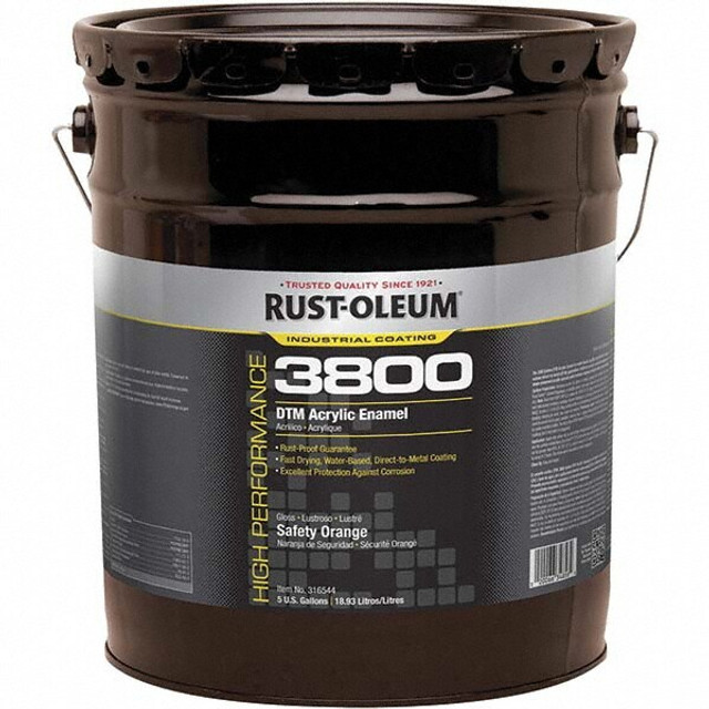 Rust-Oleum 316544 Acrylic Enamel  Paint: 5 gal, Safety Orange, Gloss Finish