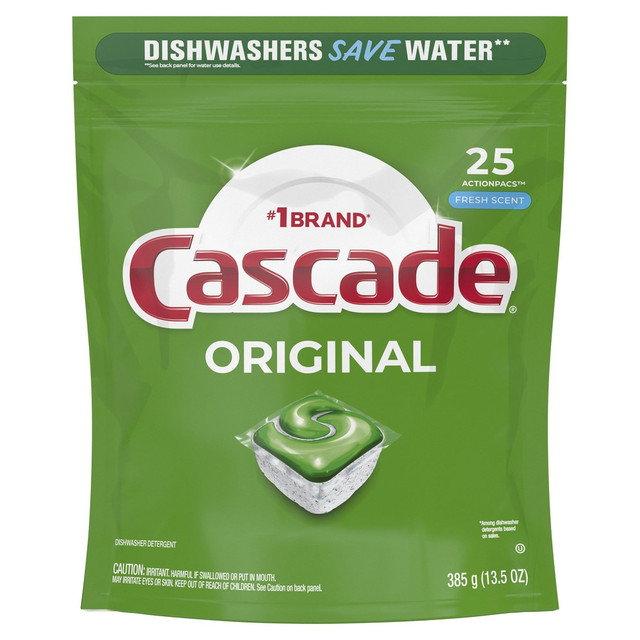 Cascade PGC80675 Dish Detergent; Form: Powder; Gel ; Container Type: Bag ; Container Size (oz.): 13.50 ; Scent: Fresh ; For Use With: ActionPacs ; UNSPSC Code: 0047131810