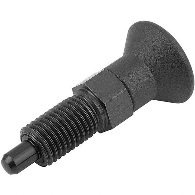 KIPP K0630.21516 M24x2, 28mm Thread Length, 16mm Plunger Diam, Hardened Locking Pin Knob Handle Indexing Plunger
