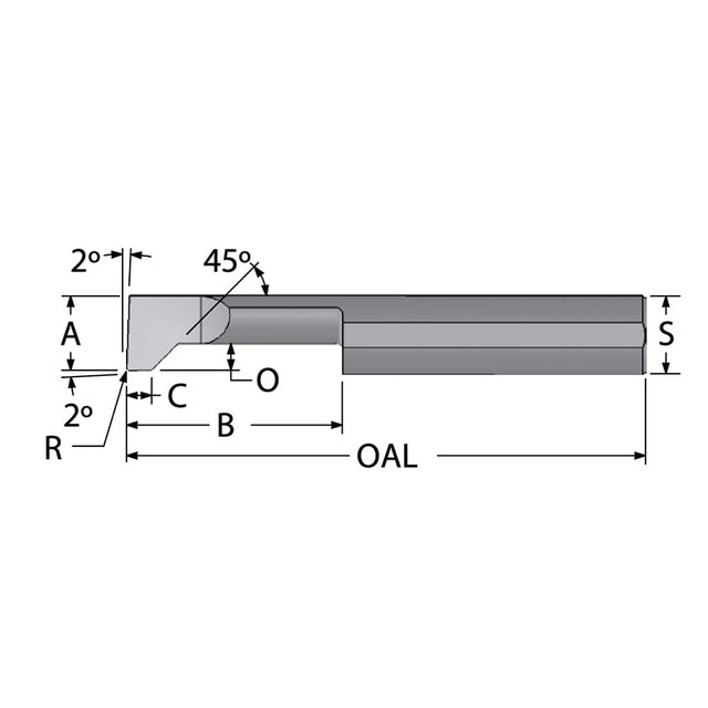 Scientific Cutting Tools BC230900A Back Chamfer Boring Bar: 0.23" Min Bore, 0.9" Max Depth, Right Hand Cut, Submicron Solid Carbide