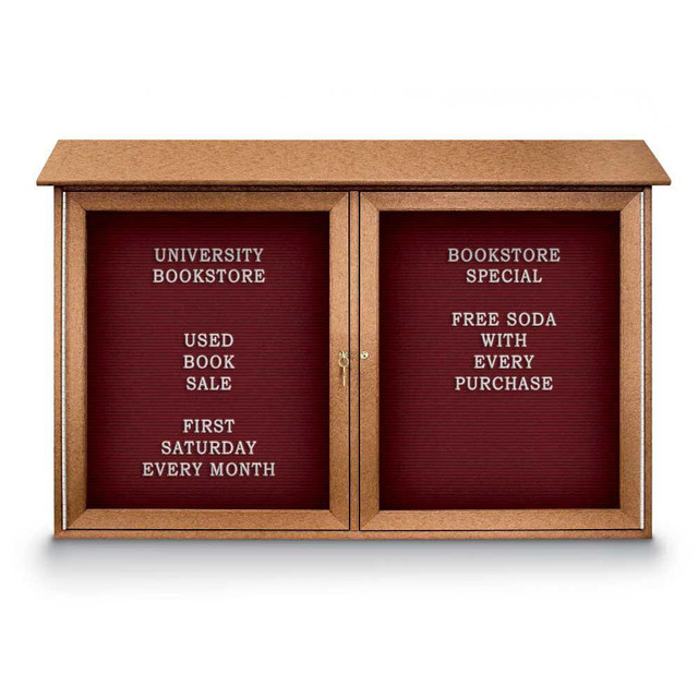 United Visual Products UVDD4530LB-CEDA Enclosed Letter Board: 45" Wide, 30" High, Fabric, Berry