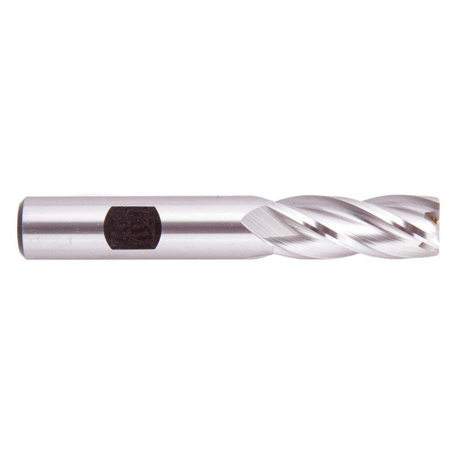 Regal Cutting Tools 055314AM Square End Mill: 0.5709'' Dia, 1-3/8'' LOC, 1/2'' Shank Dia, 3-3/8'' OAL, 4 Flutes, High Speed Steel