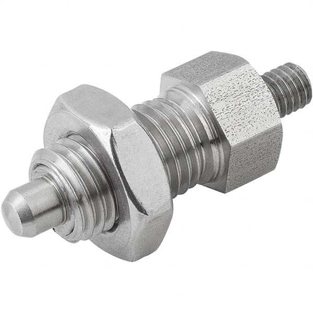 KIPP K0341.12410 M20x1.5, 25mm Thread Length, 10mm Plunger Diam, Locking Pin Knob Handle Indexing Plunger