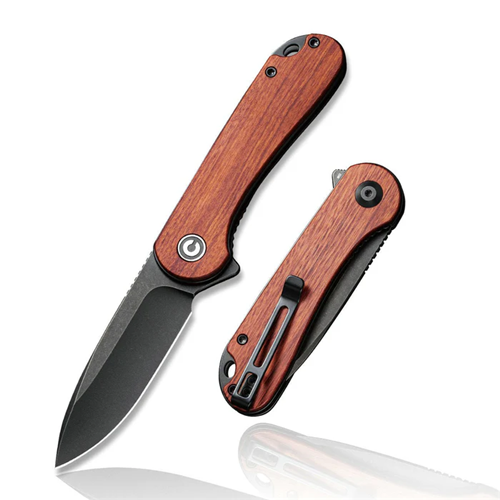 CIVIVI Knives C907U CIVIVI Elementum Flipper Knife Wood Handle (2.96"" D2 Blade)