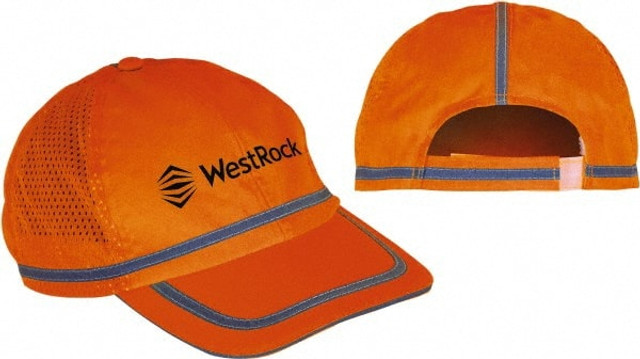 Reflective Apparel Factory 803STOROSWRBK01 Baseball Hat: Mesh & Polyester, Hook & Loop Closure, Orange, Solid