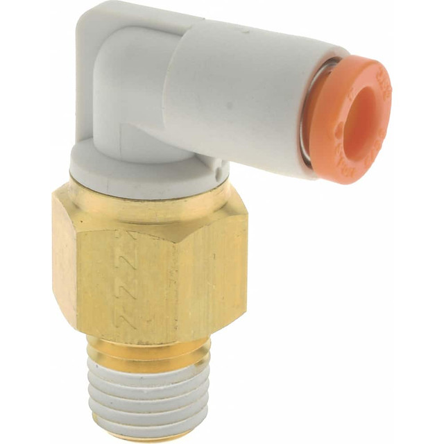 SMC PNEUMATICS KQ2L03-U01A Push-to-Connect Tube Fitting: Male Elbow, 1/8" Thread, 5/32" OD