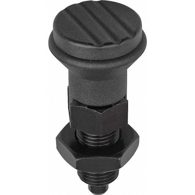 KIPP K0339.04105AL 3/8-24, 15mm Thread Length, 5mm Plunger Diam, Hardened Locking Pin Knob Handle Indexing Plunger