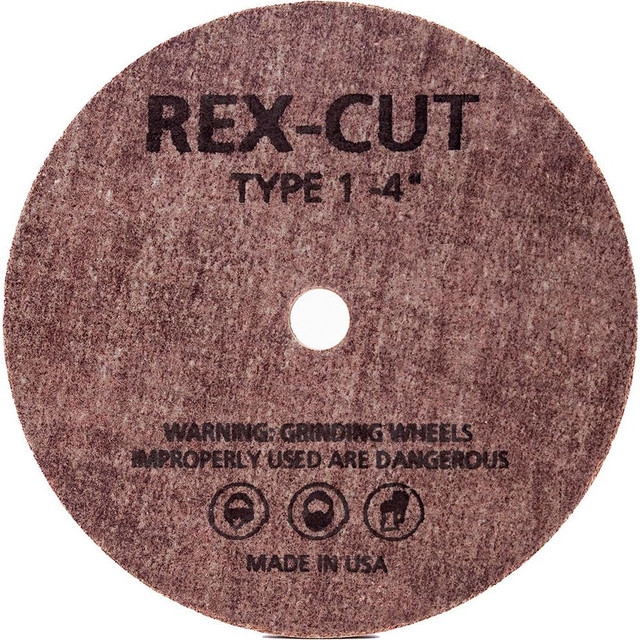 Rex Cut Abrasives 140846 Deburring Wheels; Wheel Diameter (Inch): 4 ; Face Width (Inch): 1/16 ; Center Hole Size (Inch): 1/4 ; Abrasive Material: Aluminum Oxide ; Grade: Very Fine ; Wheel Type: Type 1