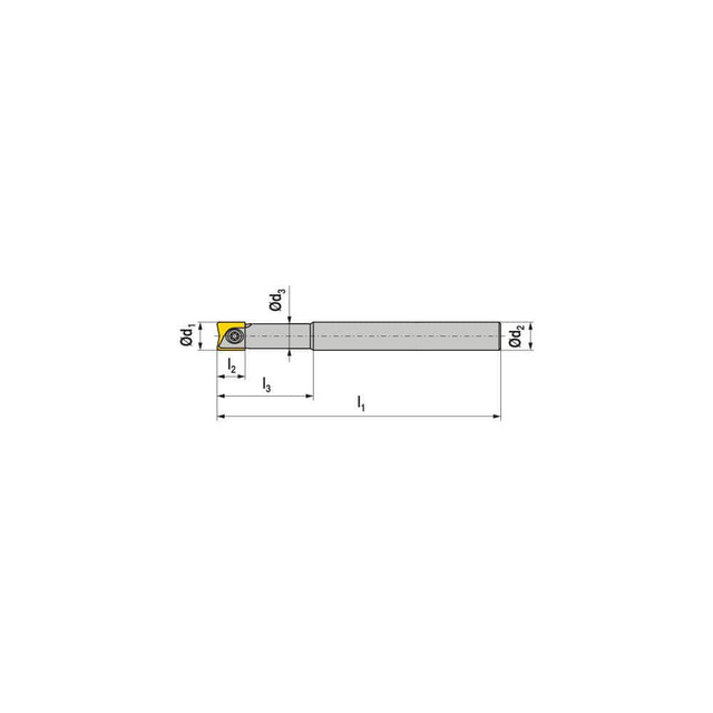 Ceratizit 56111161 Indexable Ball Nose End Mill: 16 mm Cut Dia, Solid Carbide, 102 mm OAL