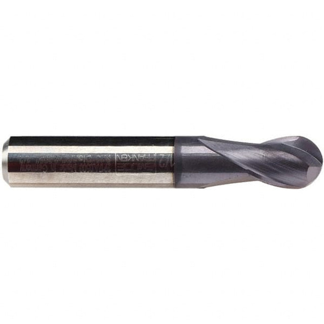 Emuge 1877A.0500 Ball End Mill: 2 Flute, Solid Carbide