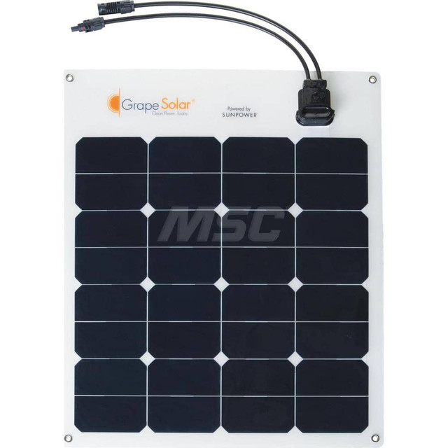 Grape Solar GS-FLEX-50W-SP Solar Panels; Maximum Output Power (W): 50 ; Amperage (mA): 2.8 ; Terminal Contact Type: MC-4 ; Mounting Type: Mounting Holes ; Overall Length (Decimal Inch): 26 ; Overall Width (Inch): 29