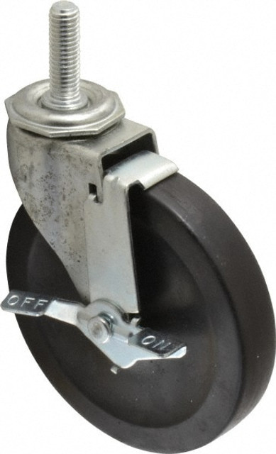 Shepherd 102586 5" Diam x 15/16" Wide x 5-3/4" OAH Stem Mount Swivel Caster with Brake