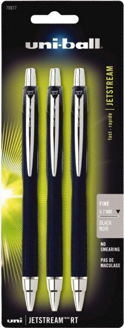 Uni-Ball 70877 Retractable Pen: 0.7 mm Tip, Black Ink