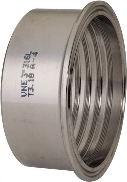 VNE EG14R-6L3.0 Sanitary Stainless Steel Pipe Recessless Ferrule (Expanding): 3", Clamp Connection