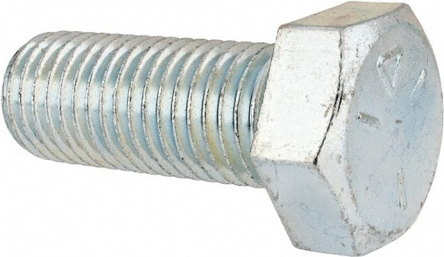 MSC MSC-30170-21/2 Hex Head Cap Screw: 1-8 x 2-1/2", Grade 5 Steel, Zinc-Plated