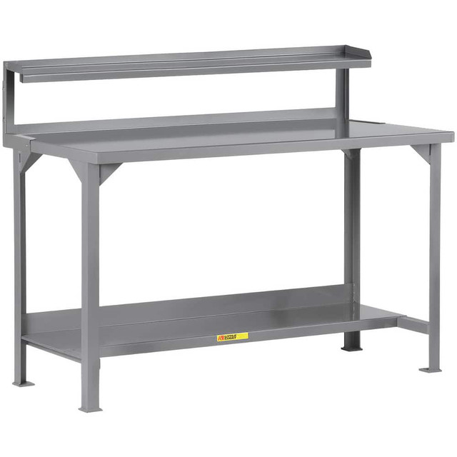 Little Giant. WST2-3672-36-RS Stationary Work Benches, Tables; Bench Style: Heavy-Duty Work Bench with Riser ; Edge Type: Square ; Leg Style: 4-Leg; Fixed ; Depth (Inch): 36in ; Color: Gray ; Maximum Height (Inch): 36in