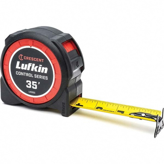 Lufkin L1035C-02 Tape Measure: 35' Long, 1-3/16" Width, Black & Yellow Blade