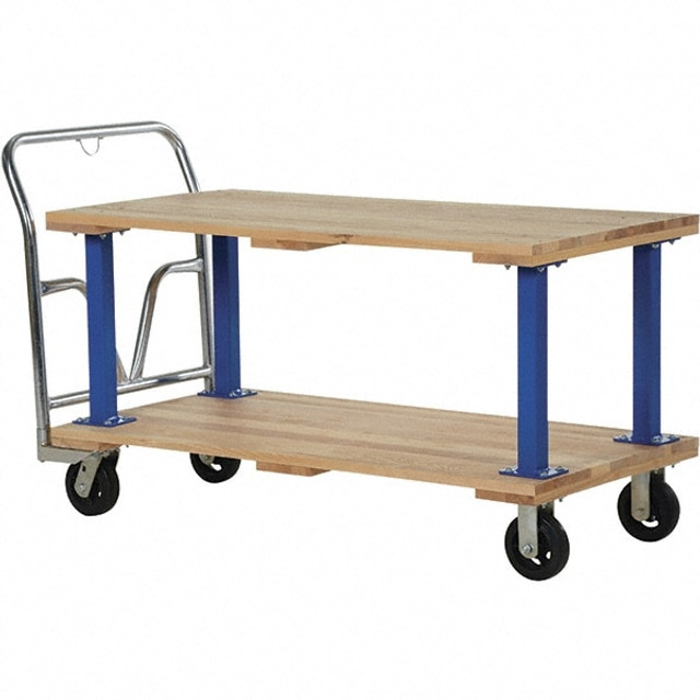 Vestil VHPT/D-2754 Platform Truck: 1,600 lb Capacity, Hardwood Deck, 54" Long, 9-1/2" High