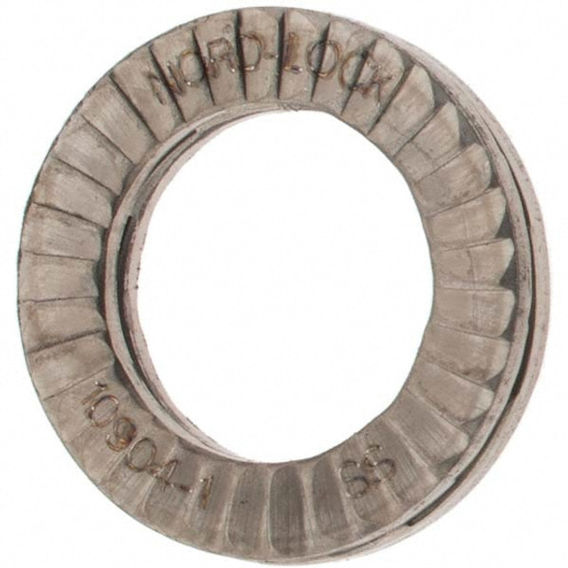 Value Collection MPA98015 Wedge Lock Washer: 0.534" OD, 0.344" ID, Stainless Steel, 316L