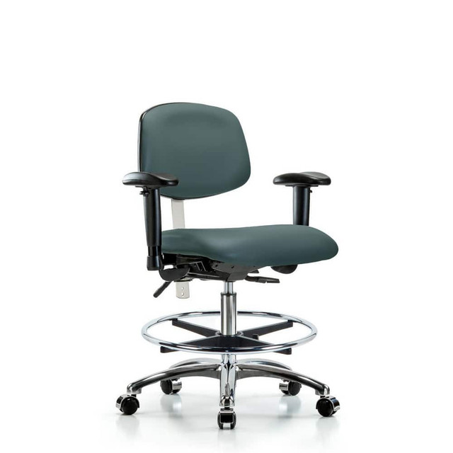 Blue Ridge Ergonomics MSC44100 Task Chair: Vinyl, Colonial Blue