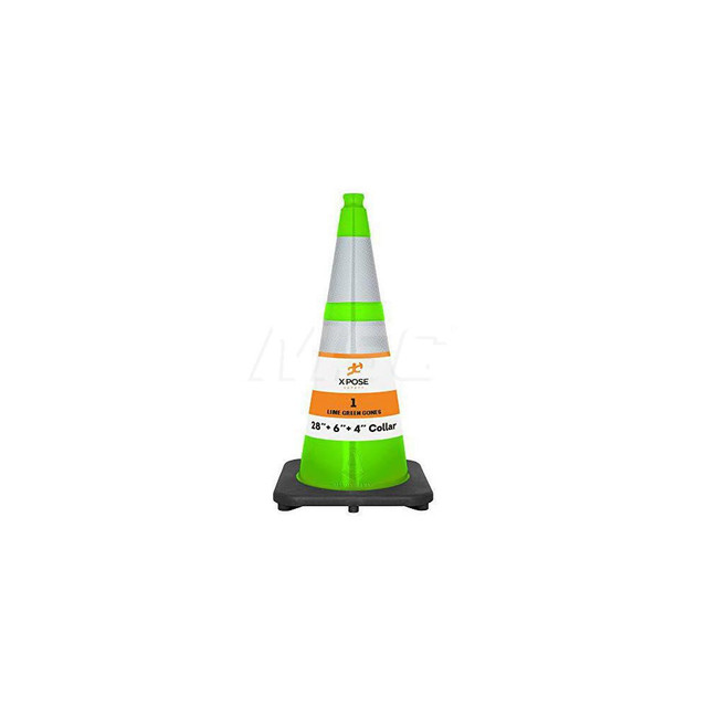 Xpose Safety LTC28-64-1-X Cone with Base: Polyvinylchloride, 28" OAH, Green