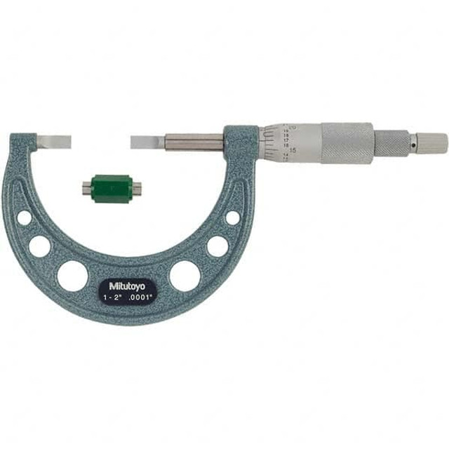 Mitutoyo 122-126-10CAL Blade Micrometer: 1 to 2", Mechanical