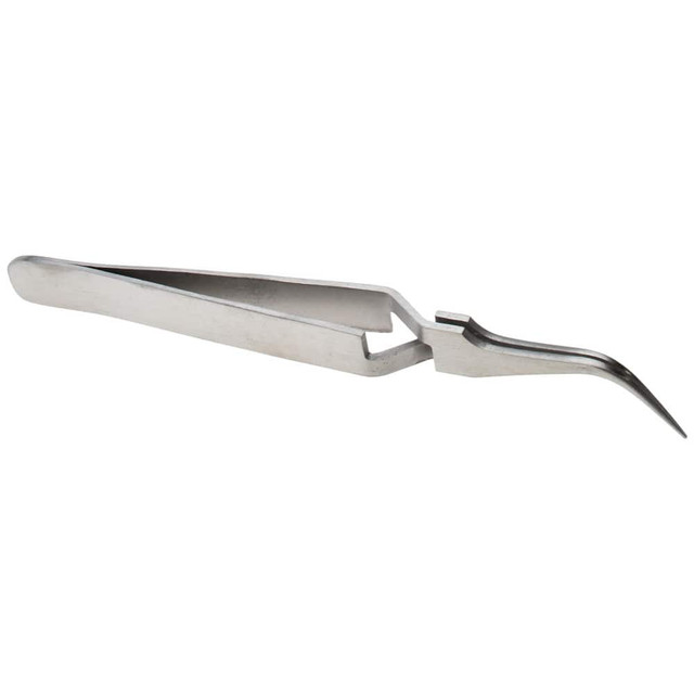 Value Collection 10477-SS Reverse Action Tweezer: N7, Curved Tip, 4-11/32" OAL