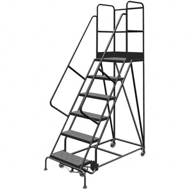 TRI-ARC KDSR106246-D2 Steel Rolling Ladder: 6 Step