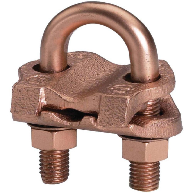 Burndy GAR1529 Grounding Clamps; Clamp Type: Grounding Clamp ; Compatible Rod Diameter (Inch): 1-1/8-1-1/4 ; Maximum Compatible Pipe Size (Inch): 1 ; Compatible Wire Size (AWG): 2/0 ; Overall Length (Decimal Inch): 1.81 ; Material: Copper Alloy