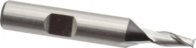 Cleveland C41604 Square End Mill: 3/16'' Dia, 7/16'' LOC, 3/8'' Shank Dia, 2-3/8'' OAL, 2 Flutes, High Speed Steel