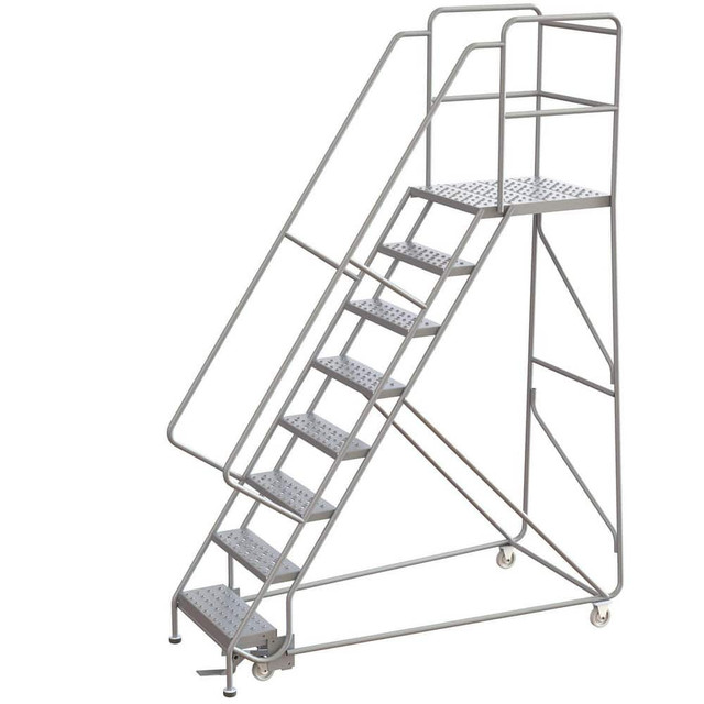 TRI-ARC WLAR108246-D5 8-Step Aluminum Step Ladder: 350 lb Capacity, 9'4" High