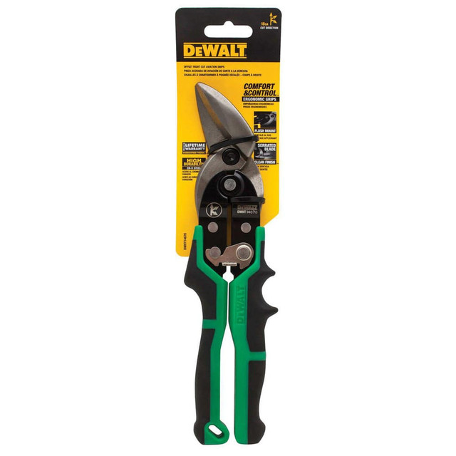 DeWALT DWHT14678 Snips; Tool Type: Snips ; Cutting Direction: Right ; Steel Capacity: 18; 22 ; Stainless Steel Capacity: 22