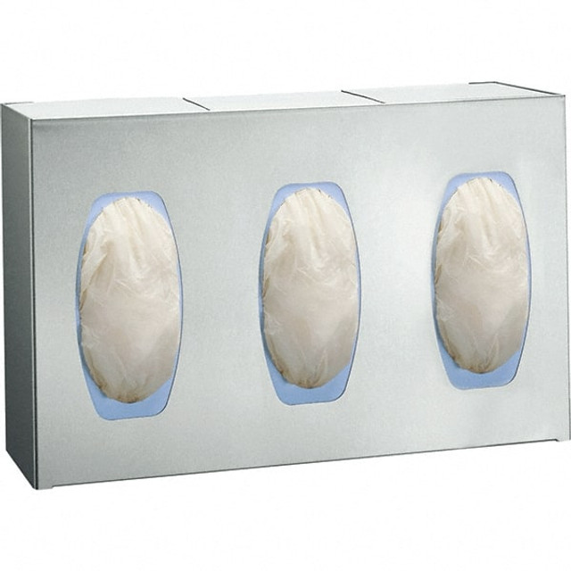 ASI-American Specialties, Inc. 0501-3 PPE Dispensers; Dispenser Type: Disposable Glove Dispenser ; Mount Type: Wall Mount ; Lid: No ; Overall Length: 13.7500 ; Overall Height: 10in