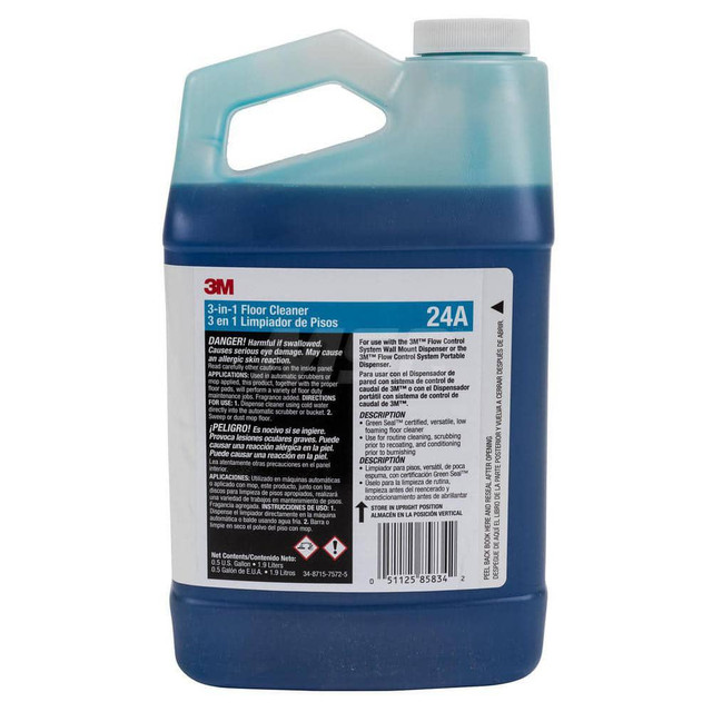 3M 7010342248 Floor Cleaner: 0.5 gal Bottle, Use on Resilient Floor Surfaces including Marble, Ceramic, Terrazzo, Vinyl & Rubber and Vinyl Composition Tiles