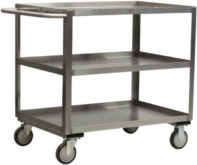 Jamco XA248-U5 Service Utility Cart: 35" OAH, Stainless Steel, Silver