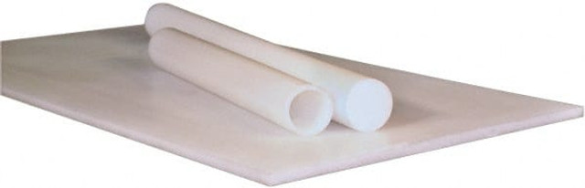 MSC 5521072 Plastic Sheet: High Temperature Ultra-High-Molecular-Weight Polyethylene, 1/4" Thick, 24" Long, White