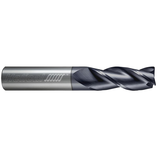 Helical Solutions 08077 Corner Radius End Mill: 3/16" Dia, 9/16" LOC, 0.01" Radius, 3 Flutes, Solid Carbide