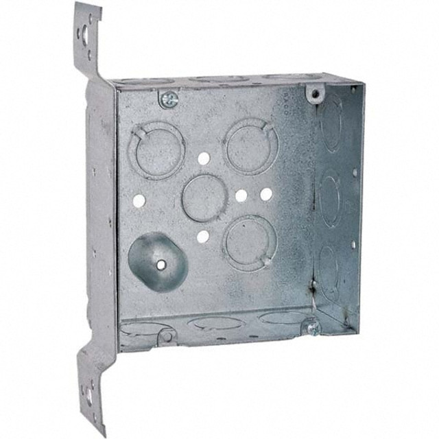 Hubbell-Raco 254 Electrical Device Box: Steel, Square, 7.63" OAH, 5.063" OAW, 2.188" OAD, 2 Gangs