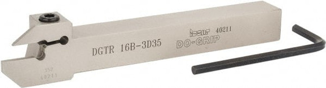 Iscar 2301398 Indexable Grooving-Cutoff Toolholder: DGTR 16B-3D35, 3 to 3.18 mm Groove Width, 16 mm Max Depth of Cut, Right Hand