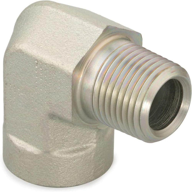 Parker 1/8 CD-S Industrial Pipe 90 ° Street Elbow: 1/8" Female Thread, 1/8" Male Thread, MNPTF x FNPTF