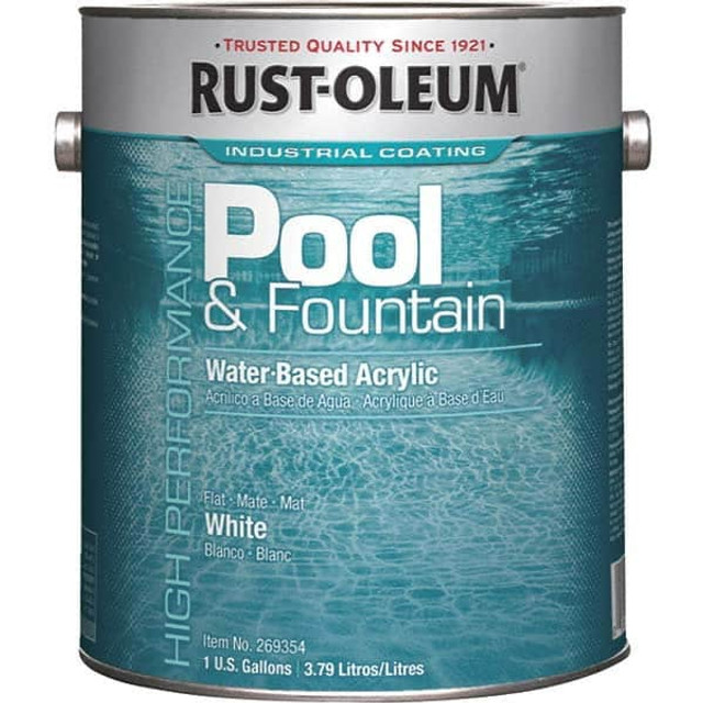 Rust-Oleum 269354 Industrial Enamel Paint: 10 gal, Flat, White