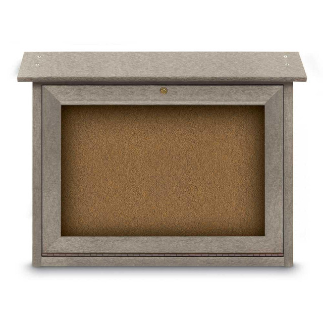 United Visual Products UVDSSM2418-WEAW Enclosed Bulletin Board: 24" Wide, 18" High, Cork, Tan